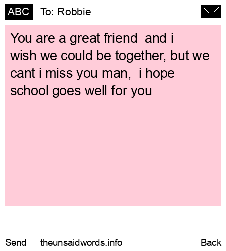 unsent message to Robbie