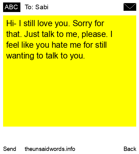 unsent message to Sabi