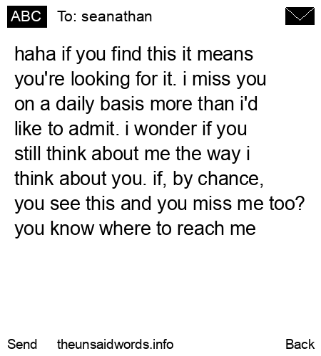unsent message to seanathan