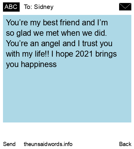unsent message to Sidney