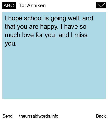 unsent message to Anniken
