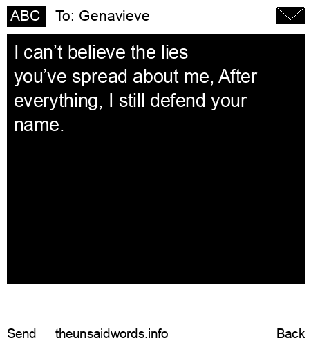 unsent message to Genavieve