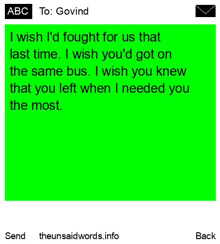 unsent message to Govind