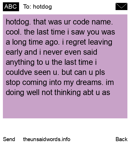 unsent message to hotdog