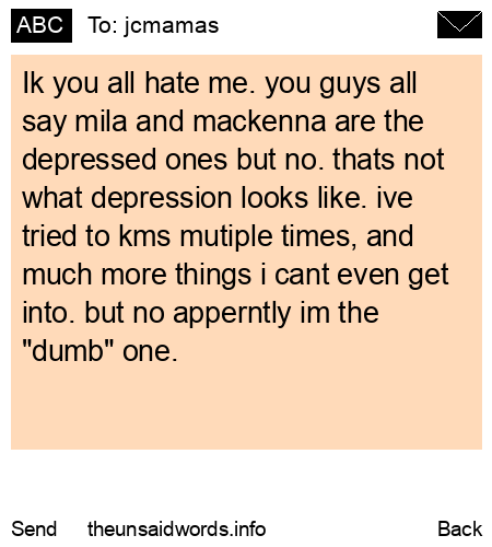 unsent message to jcmamas