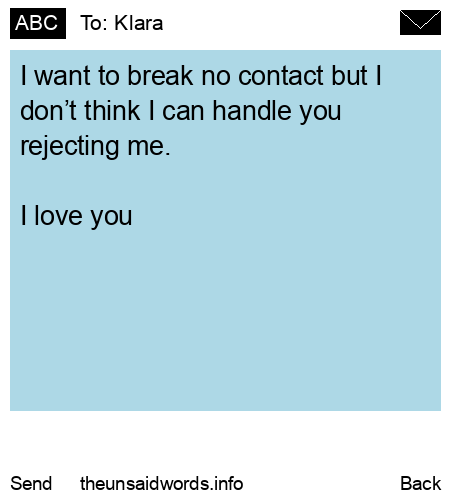 unsent message to Klara