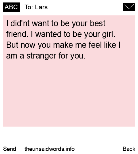 unsent message to Lars
