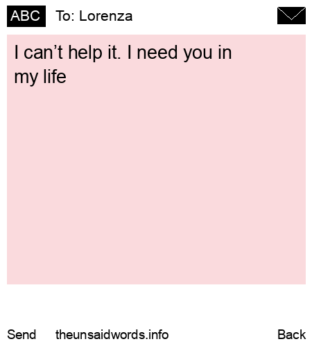 unsent message to Lorenza 