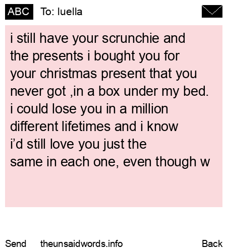 unsent message to luella