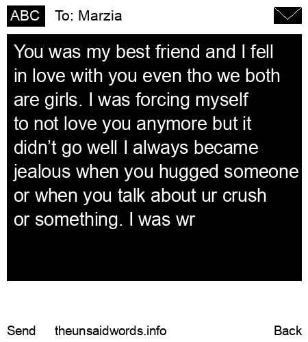 unsent message to Marzia