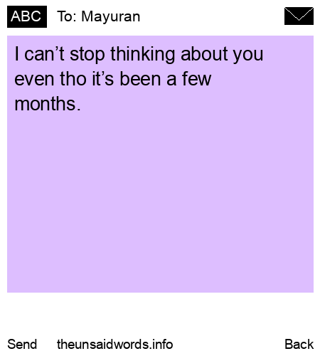 unsent message to Mayuran