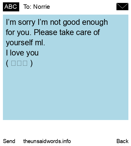 unsent message to Norrie