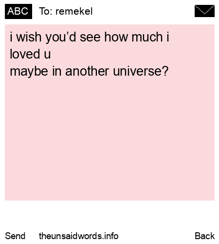 unsent message to remekel