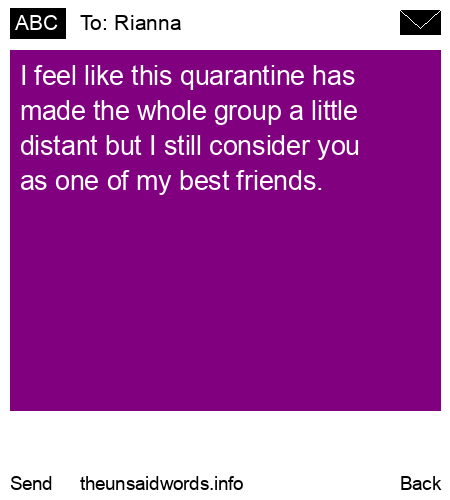 unsent message to Rianna