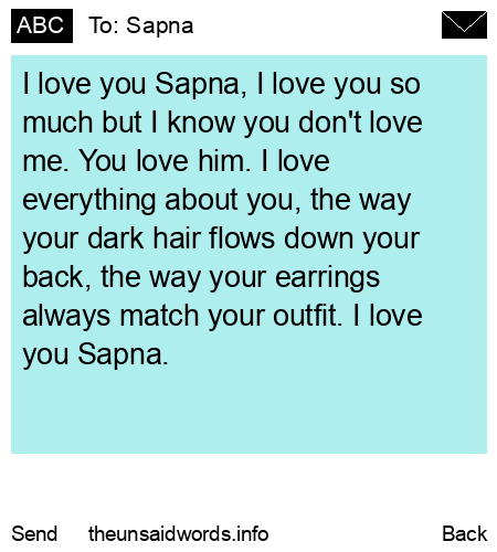 unsent message to Sapna
