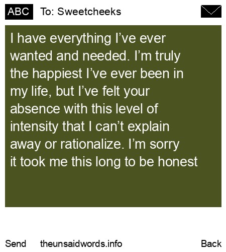 unsent message to Sweetcheeks