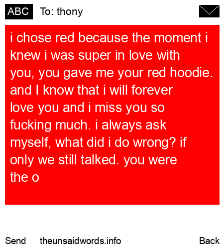 unsent message to thony