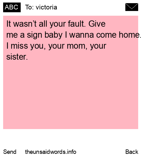 unsent message to victoria