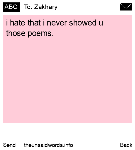 unsent message to Zakhary