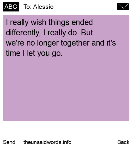 unsent message to Alessio