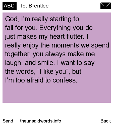 unsent message to Brentlee