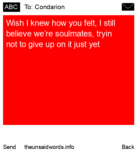 unsent message to Condarion