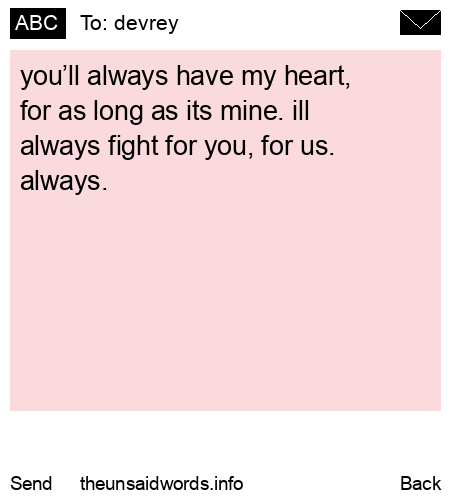 unsent message to devrey