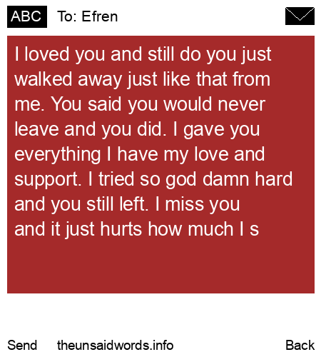 unsent message to Efren
