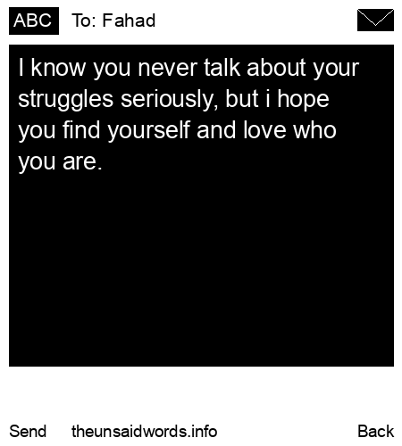 unsent message to Fahad