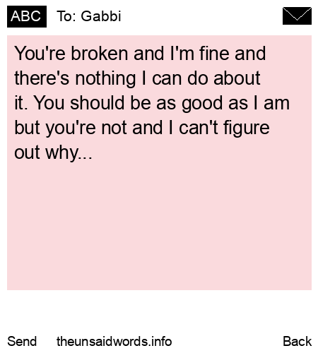 unsent message to Gabbi