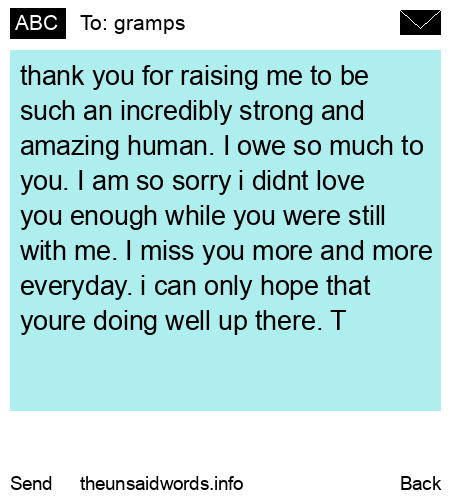 unsent message to gramps