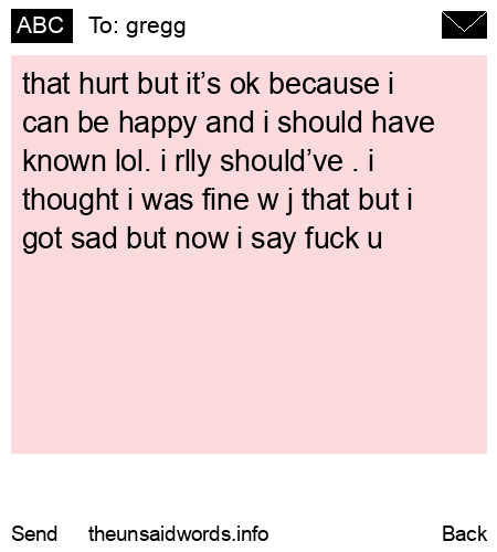 unsent message to gregg