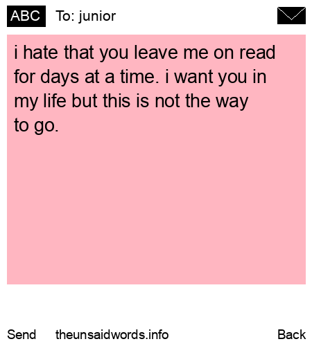 unsent message to junior