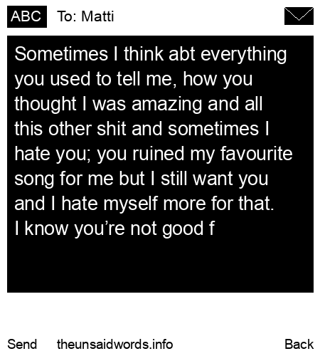 unsent message to Matti