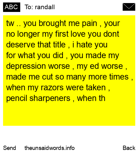 unsent message to randall