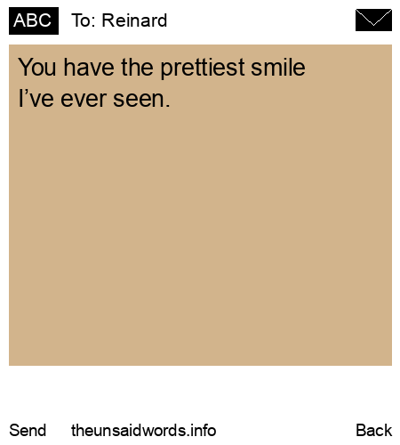 unsent message to Reinard