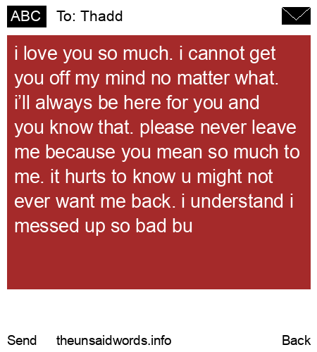 unsent message to Thadd