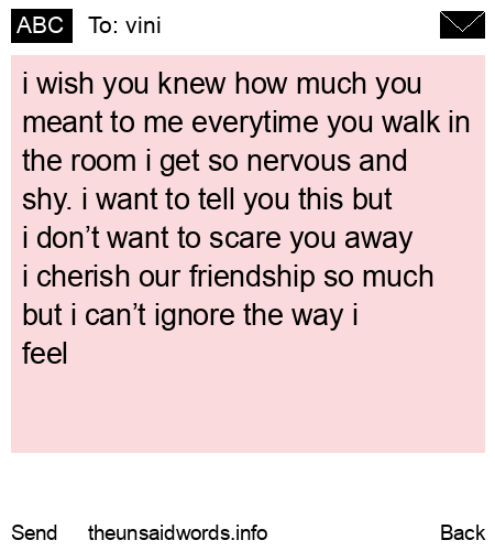 unsent message to vini