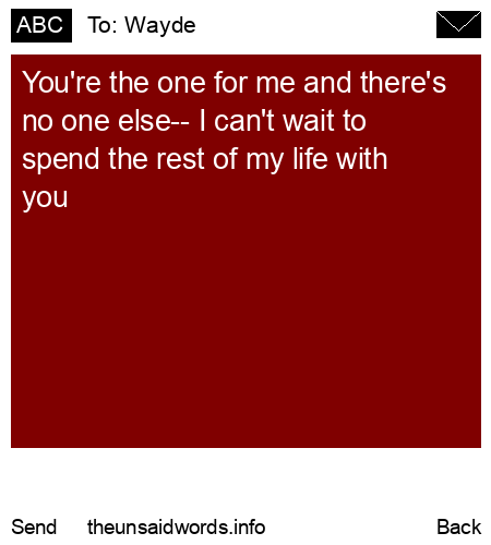 unsent message to Wayde 