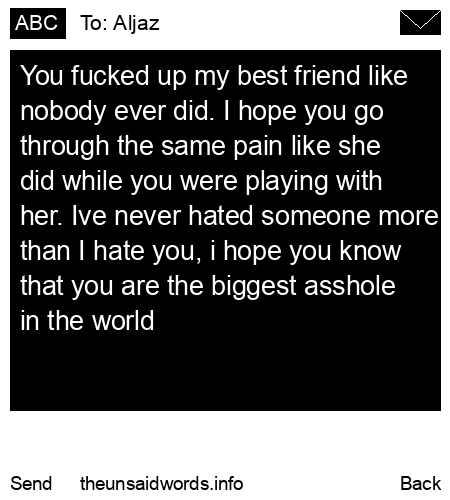 unsent message to Aljaz