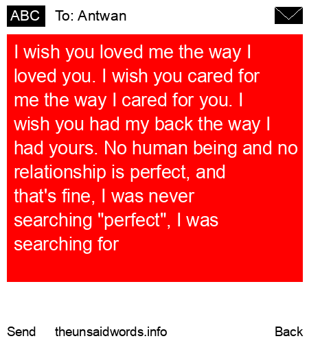unsent message to Antwan