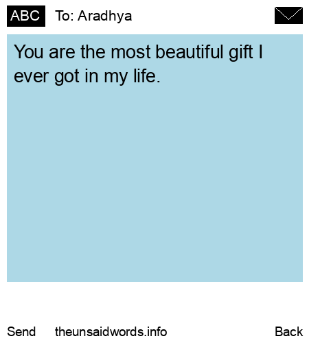 unsent message to Aradhya