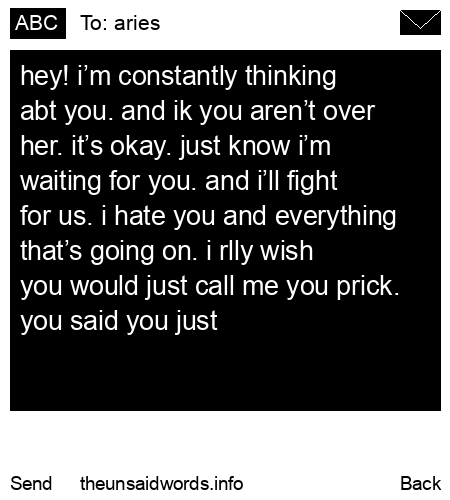 unsent message to aries