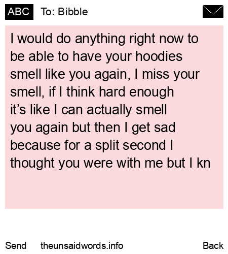 unsent message to Bibble