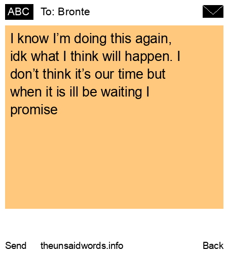 unsent message to Bronte
