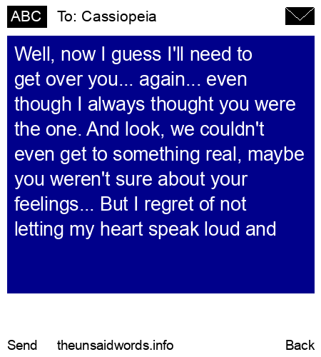 unsent message to Cassiopeia