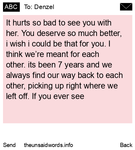 unsent message to Denzel