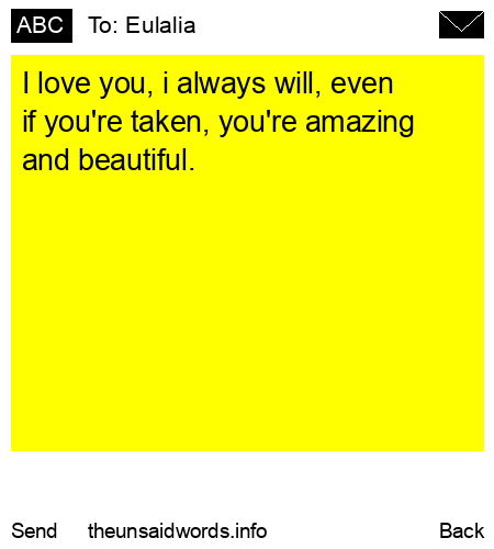 unsent message to Eulalia