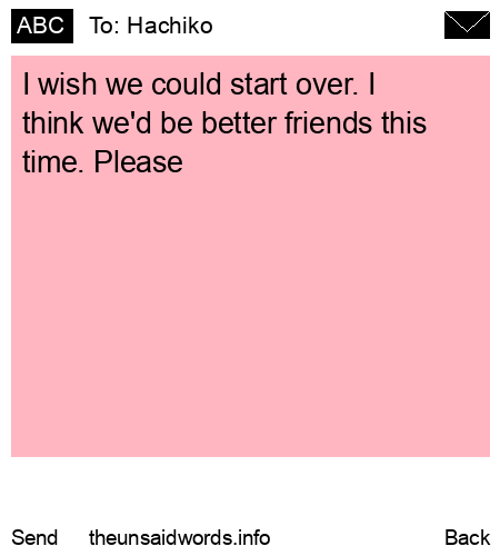 unsent message to Hachiko
