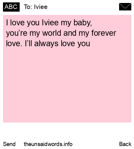 unsent message to Iviee